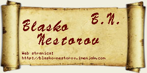 Blaško Nestorov vizit kartica